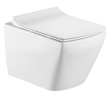 MISKA WC WISZĄCA BEZKOŁNIERZA Rimless Z DESKĄ SLIM