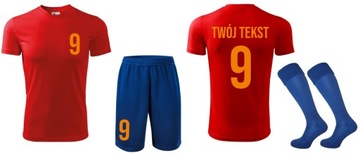 STRÓJ PIŁKARSKI Z WŁASNYM NADRUKIEM NAPISEM WF 134 KOMPLET SPORTOWY