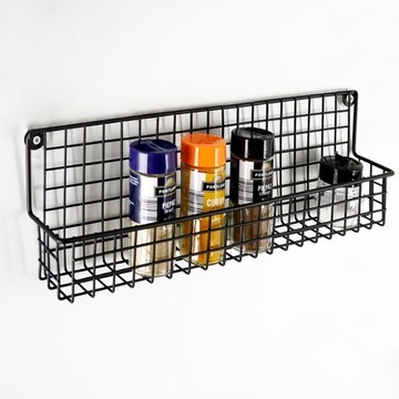 Полка настенная для специй, металл, черный, лофт, 39,5х6,5х14см