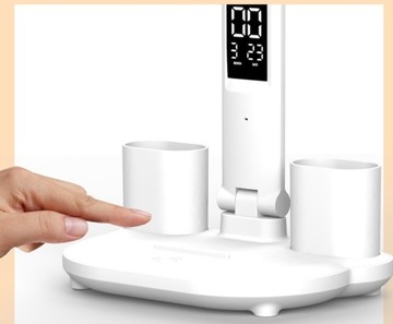 Школьная настольная лампа со светодиодными часами