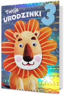 Kartka na 3 urodziny bogato zdobiona urocza H2240