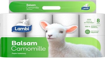 LAMBI PAPIER TOALETOWY ZAPACHOWY RUMIANKOWY BALSAM 8 SZTUK