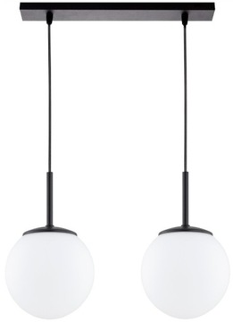 Lampa Wisząca Sufitowa Żyrandol Czarna Białe Kule Milo LED E27