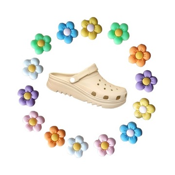 14 SZTUK CHARMS DO CROCS KWIATY PRZYPINKI KWIAT PINY FLOWER STOKROTKA