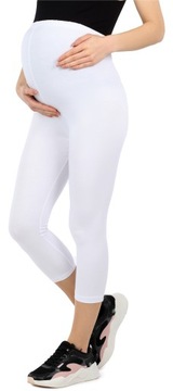 Legginsy ciążowe 3/4 capri getry damskie BIO-bawełna BE20-284 Biały M