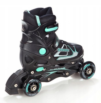 Роликовые коньки Регулируемые коньки 4в1 RAVEN Spirit Black/Mint 40-43