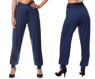 Spodnie alladynki wiązane luźne casual lato L/XL