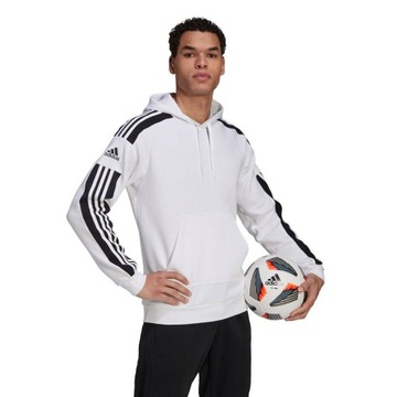 ADIDAS BLUZA MĘSKA Z KAPTUREM SQUADRA 21 BIAŁA r. S