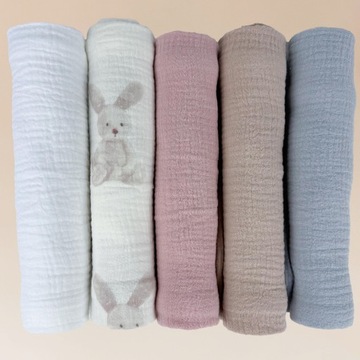 Подгузники Plumeri Muslin, набор из 5 цветов, 70х70 см.