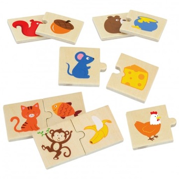 DREWNIANE PUZZLE ZWIERZĄTKO NAKARM UKŁADANKA