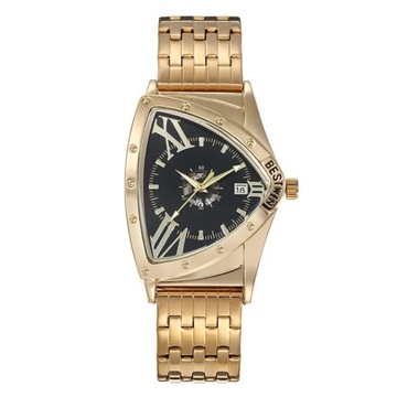 Triangle Sports Quartz Watch For Men Male Clock Relogio Masculino Golden