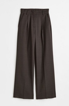 H&M Eleganckie spodnie z wysokim stanem kratka 38 M G22