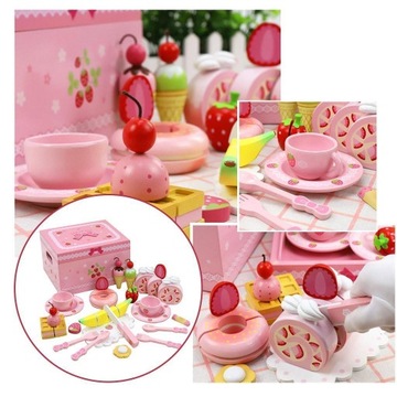 Dovewill Play Food Cake Tea Party Deser Zestaw Uda