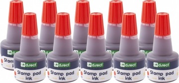 Tusz do stempli D.Rect 30ml czerwony x 10