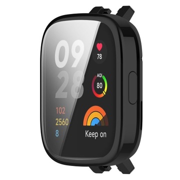 ETUI OBUDOWA 2W1 Z OSŁONĄ NA EKRAN DO XIAOMI REDMI WATCH 3 - CZARNY