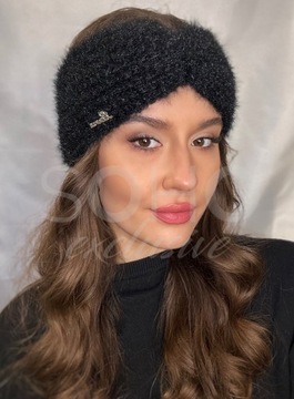 OPASKA DAMSKA NA GŁOWĘ USZY WŁOSY SZEROKA CIEPŁA WEŁNA POLSKI PRODUK K 3042