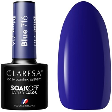 LAKIER HYBRYDOWY BLUE 716 -5g CLARESA Ciemny niebieski Indygo