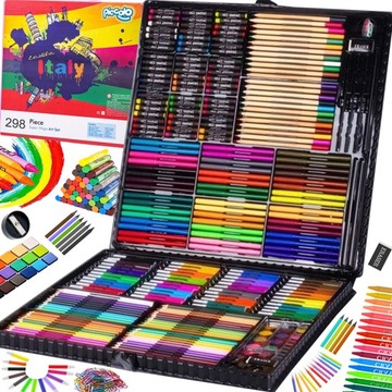 ZESTAW ARTYSTYCZNY DO MALOWANIA RYSOWANIA KREATYWNY WALIZKA XXL 298 element