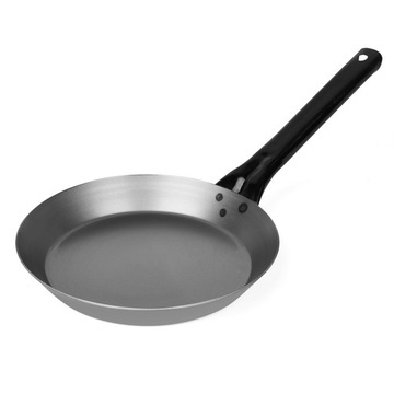 PATELNIA STALOWA 20cm TRADYCYJNA NA GAZ NA OGNISKO DO SMAŻENIA WYTRZYMAŁA