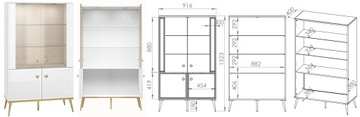 комплект комод, шкаф, витрина, стенка Goldin C