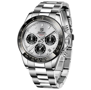 ZEGAREK MĘSKI BENYAR CHRONOGRAF 5169m SREBRNY + PUDEŁKO