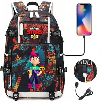 Plecak Brawl Stars Chester z ładowaniem USB Wodoodporny o dużej pojemności