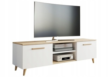 Szafka RTV w stylu skandynawskim Bergen 120 cm artisan/biały