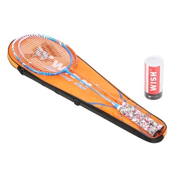 WISH Набор из 2 ракеток для бадминтона с полным чехлом + 3 волана