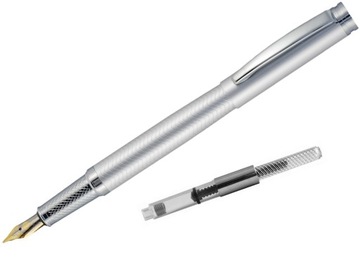 PIÓRO WIECZNE METAL ALBION SILVER + TŁOCZEK