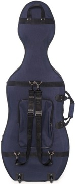 Классический футляр для виолончели 4/4 M-футляр Темно-Синий, Бордовый-Бежевый