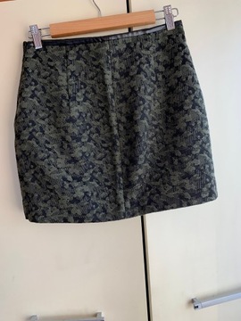 34 XS 36 S Zara spódnica mini moro zielona trapez khaki