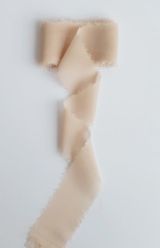 Лента шифоновая Рваная Светло-Бежевая 2 см/148 см свадебная