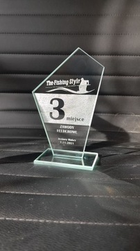 Подарок учителю - Стеклянная статуэтка с гравировкой - Школьный мотив, 16 см