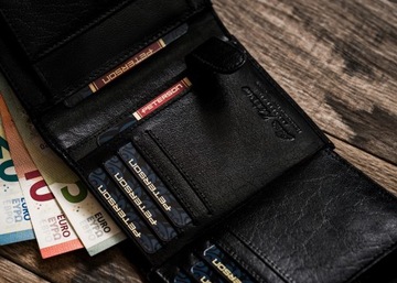 МУЖСКОЙ КОЖАНЫЙ КОШЕЛЕК PETERSON С ЗАЩИТОЙ RFID-КАРТ
