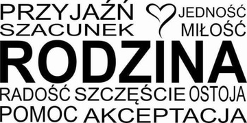 Naklejka na ścianę cytat napis Rodzina