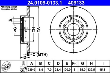 ATE 24.0109-0133.1 ДИСК ТОРМОЗНАЯ 