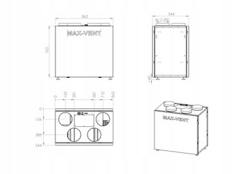 Приточно-вытяжная установка DAWID 420/200 с ДВУХСТОРОННИМ ротационным теплообменником