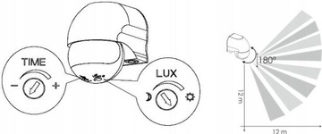 НАСТЕННЫЙ ДАТЧИК ДВИЖЕНИЯ СУМЕРКИ PIR НАРУЖНЫЙ СВЕТОДИОД