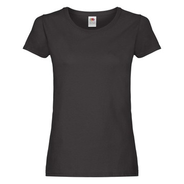 KOSZULKA DAMSKA Fruit of The Loom T-SHIRT DAMSKI Black XS