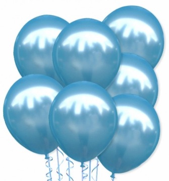 Balony BŁĘKITNE niebieskie metalik 12