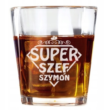 Szklanka do Whisky Super Szef dla Szefa na Prezent Personalizowana