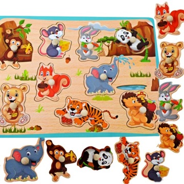 Puzzle Drewniane Zwierzątka ZOO XD-285
