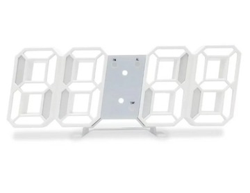 Zegar Elektroniczny LED 3D z budzikiem BIAŁY