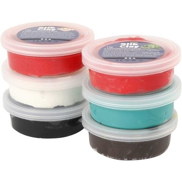 SAMOUTWARDZALNA MASA SILK CLAY 6x14g ŚWIĄTECZNE