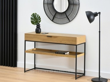 Ввременная консоль зала с ящиком и полкой нора XL Black Oak