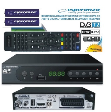 DEKODER TUNER TV NAZIEMNEJ FHD DVB-T2 HEVC H.265