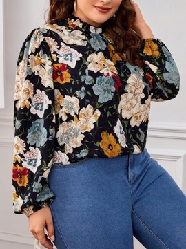 BLUZKA W KWIATY ZE STÓJKĄ SHEIN 5XL
