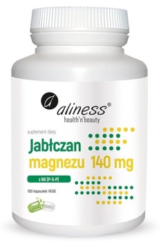 Aliness Jabłczan magnezu 140 mg z B6 100 caps.