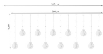 СВЕТОВАЯ ЗАНАВЕСА-фонарики 108LED БЕЛЫЕ 2,6м