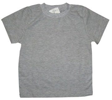 T-SHIRT 95% BAWEŁNA KOSZULKA, BLUZKA, POLSKI PRODUCENT r116 szara